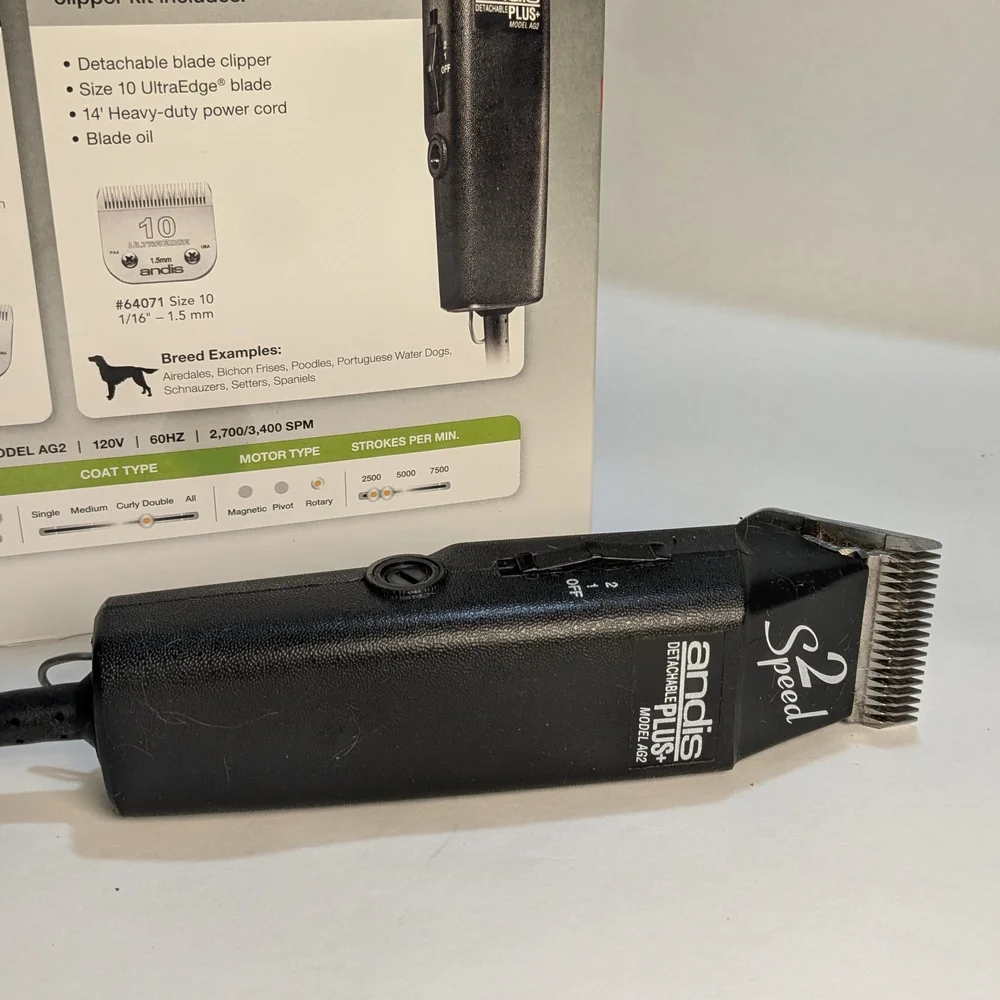 Andis AG 2-Speed+ Black Dog Clipper Bundle with 5 Extra Blades` - Picture 3 of 8